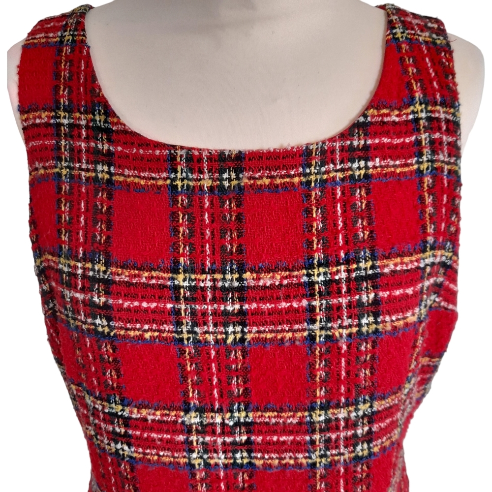 Vintage Red Tartan Shift Dress - Picture 3 of 8